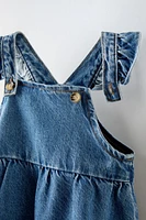 RUFFLED DENIM PINAFORE