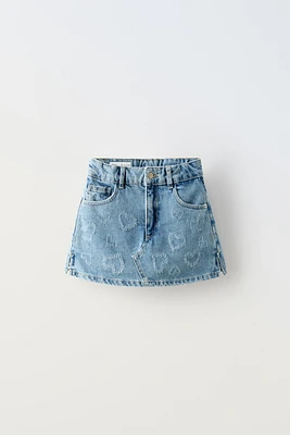 HEART DENIM SKIRT