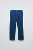 STRAIGHT LEG PANTS WITH TOPSTITCHING