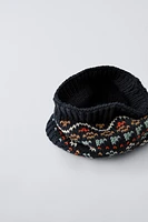 JAQUARD KNIT NECK WARMER