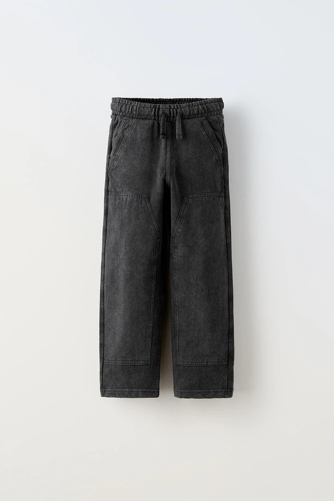 WASHED EFFECT STRAIGHT LEG PANTS