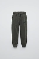 ZIPPERED PLUSH JOGGERS