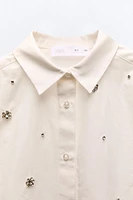 POPLIN SHIRT WITH JEWEL