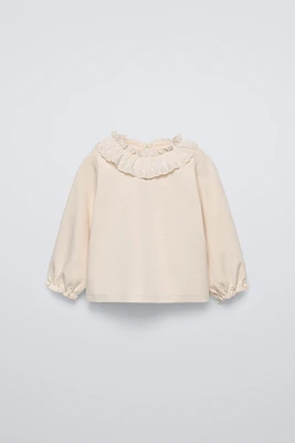 SWISS EMBROIDERY COLLAR TOP