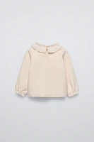 SWISS EMBROIDERY COLLAR TOP