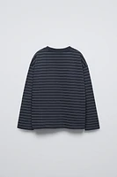 EMBROIDERED PATCH STRIPED T-SHIRT