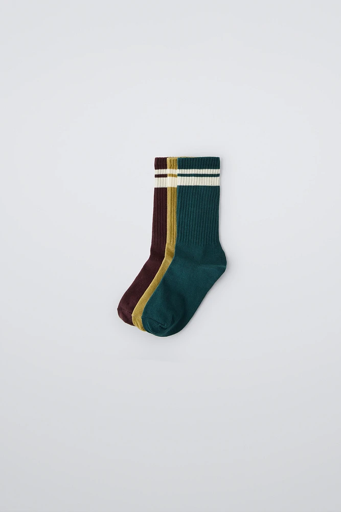 THREE-PACK OF STRIPED SOCKS