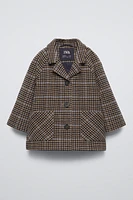 PLAID FELT TEXTURE COAT