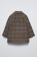 PLAID FELT TEXTURE COAT