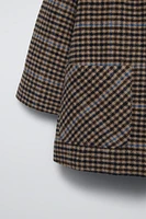 PLAID FELT TEXTURE COAT