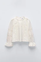 LACE SHIRT WITH EMBROIDERY