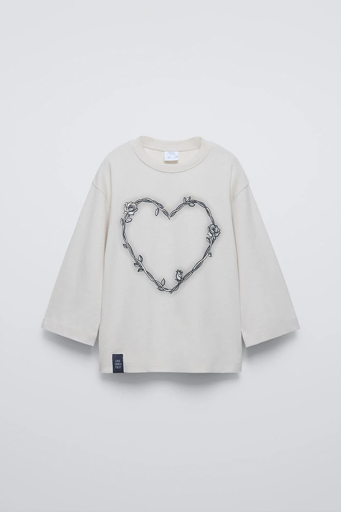 FLORAL HEART T-SHIRT