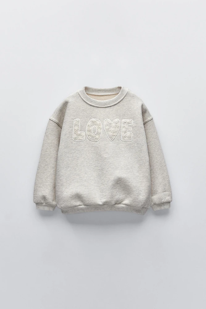 “LOVE” EMBROIDERY SWEATSHIRT