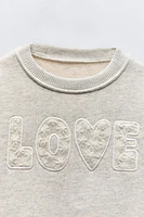 “LOVE” EMBROIDERY SWEATSHIRT