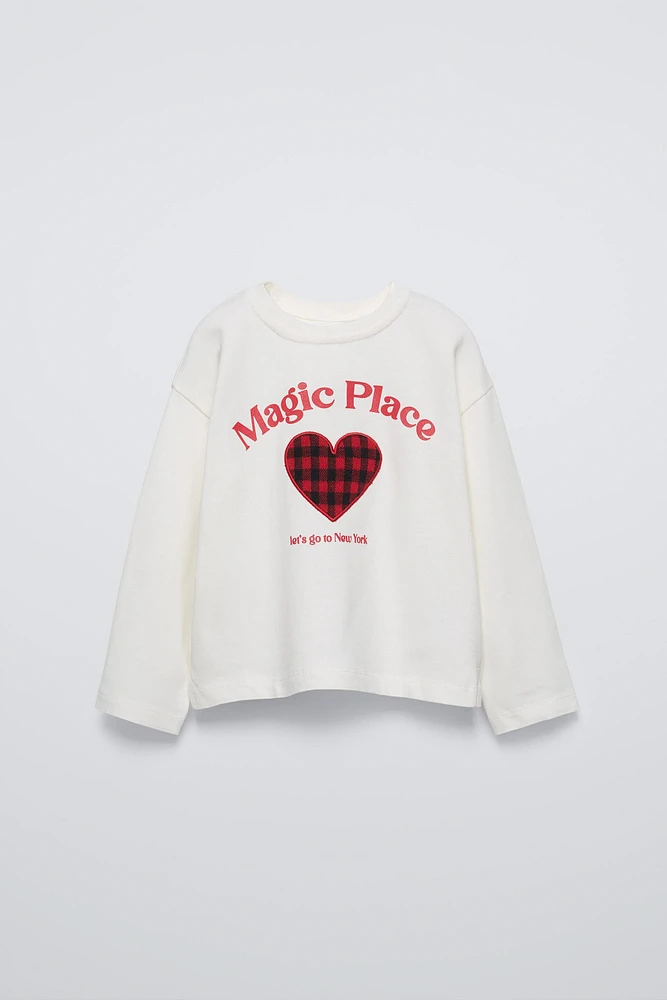 EMBROIDERED HEART T-SHIRT