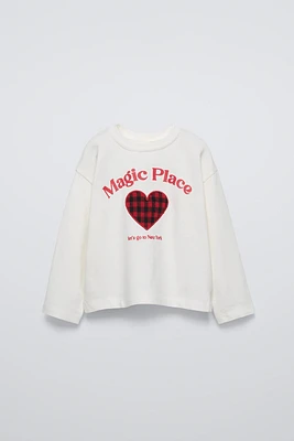 EMBROIDERED HEART T-SHIRT