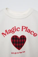 EMBROIDERED HEART T-SHIRT