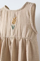 EMBROIDERED CREPE ROMPER