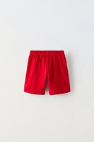 TEXT DETAIL TERRYCLOTH SHORTS