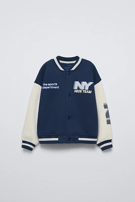 TEXT BOMBER JACKET