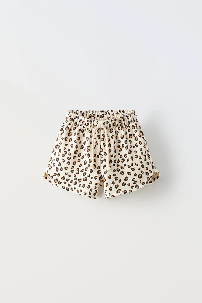 ANIMAL PRINT PLUSH SHORTS