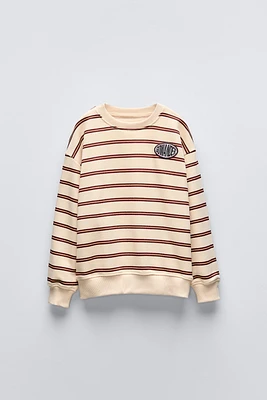 STRIPED SWEATSHIRT WITH PATCH