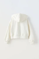 TEXT DETAIL ZIPPERED SWEATSHIRT