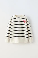 STRIPED SWEATSHIRT WITH EMBROIDERY