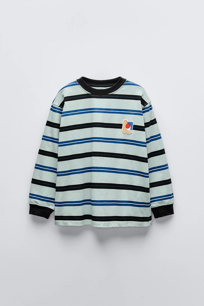 STRIPED PATCH T-SHIRT