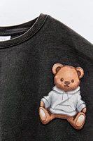 BEAR AND TEXT T-SHIRT