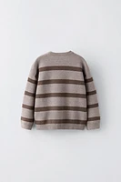 STRIPED KNIT SWEATER WITH POCKET