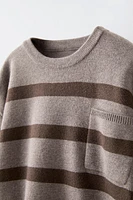 STRIPED KNIT SWEATER WITH POCKET