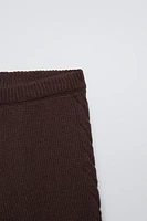 knit pants with elastic waistband. Cable sides.