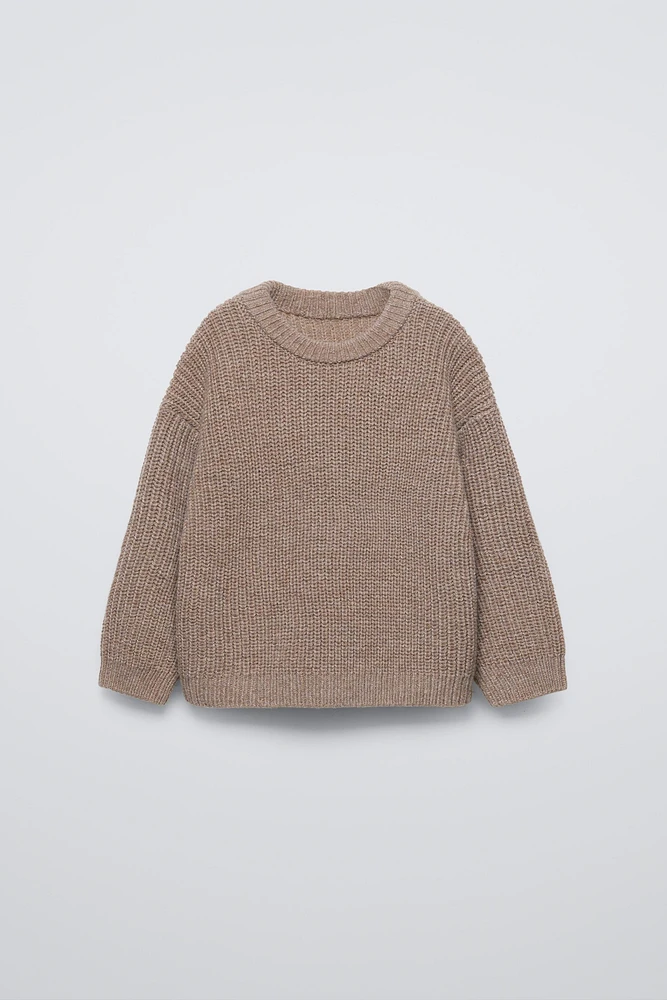 WOOL BLEND KNIT SWEATER