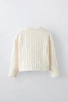 CABLE KNIT CHENILLE SWEATER