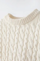 CABLE KNIT CHENILLE SWEATER