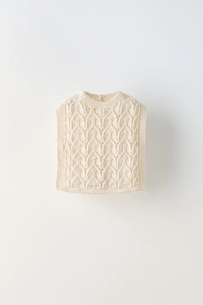 OPENWORK KNIT VEST