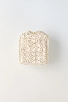 OPENWORK KNIT VEST