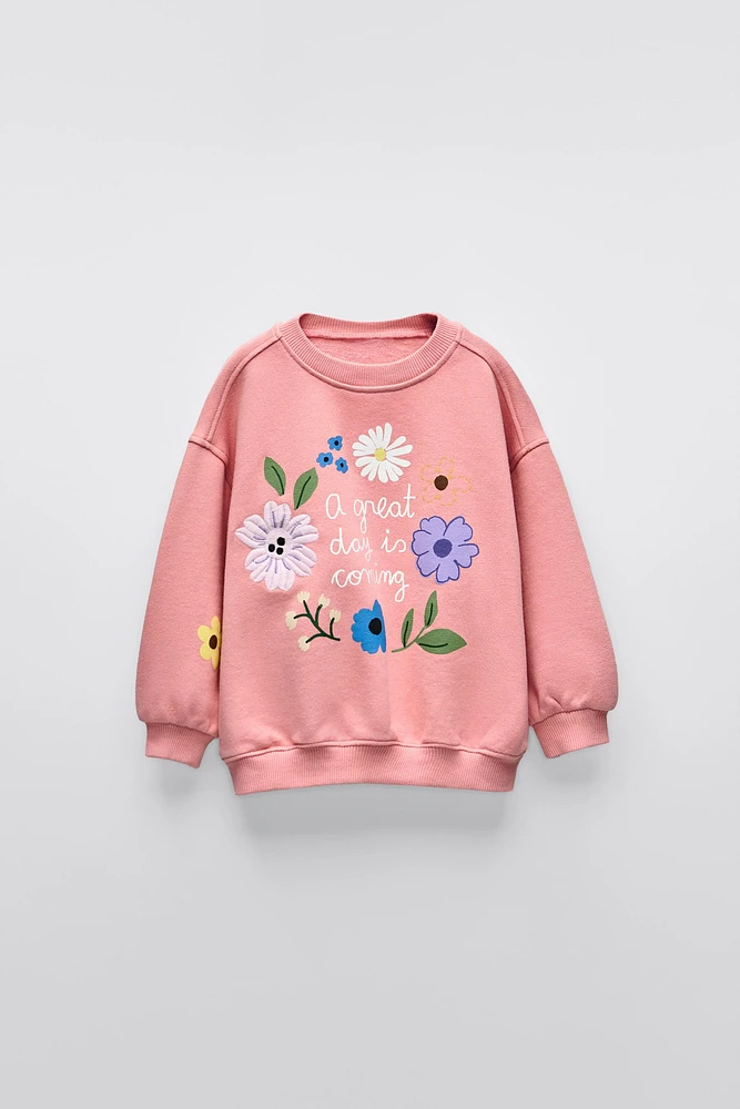 FLORAL PRINT SWEATSHIRT