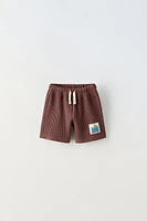 LABEL DETAIL WAFFLE SHORTS