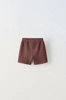 LABEL DETAIL WAFFLE SHORTS