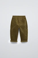 FINE WALED LINED CORDUROY CARGO PANTS