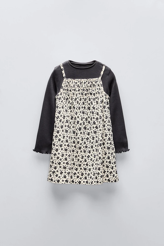 CONTRAST T-SHIRT PRINT DRESS