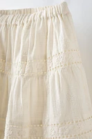 EMBROIDERED EYELET SKIRT