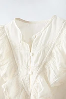 EMBROIDERED RUFFLED SHIRT