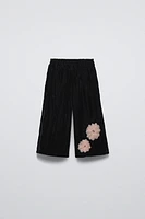 FLORAL VELVET PANTS