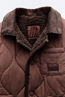 CORDUROY COLLAR PADDED JACKET