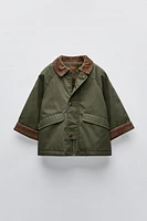 CORDUROY COLLAR WAXED JACKET