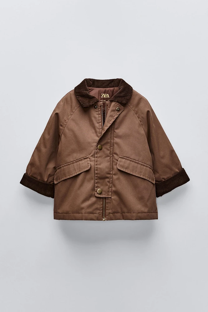 CORDUROY COLLAR WAXED JACKET