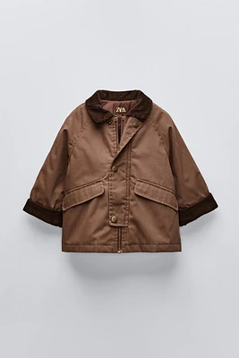 CORDUROY COLLAR WAXED JACKET